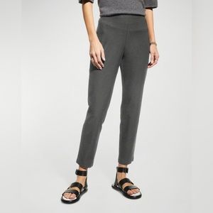 Eileen Fisher Washable Stretch Crepe Slim Ankle Pants Grey NWT S